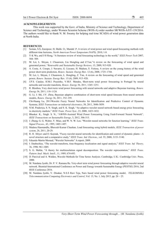 Very-Short Term Wind Power Forecasting through Wavelet Based ANFIS | PDF