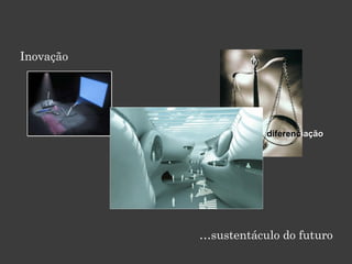 Inovação
…sustentáculo do futuro
custoscustos
diferencdiferenciaçãoiação
 