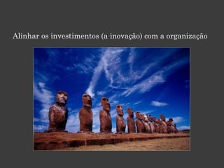 Alinhar os investimentos (a inovação) com a organização
 