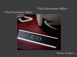 Chief Innovation Officer
Career Is Over…
Chief Information Officer
 