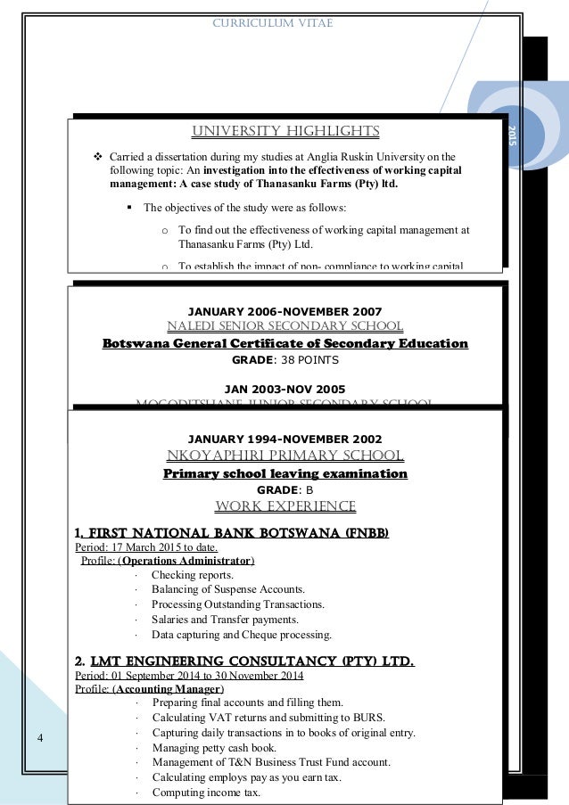 MR NGORIMA CV