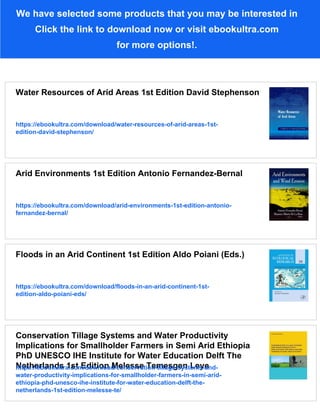 Groundwater Modelling in Arid and Semi Arid Areas 1st Edition Howard S ...