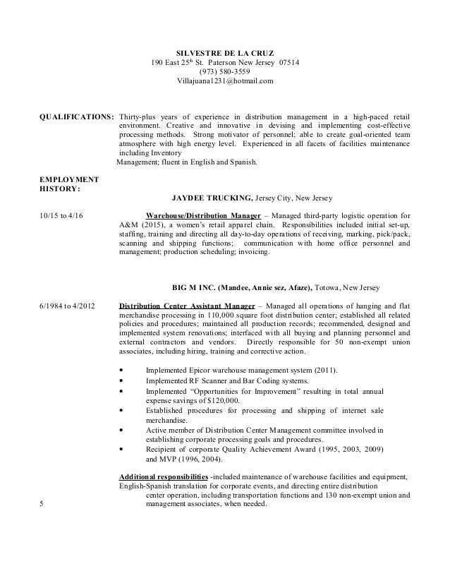 silvestre_resume final 4 inventory management associates resume