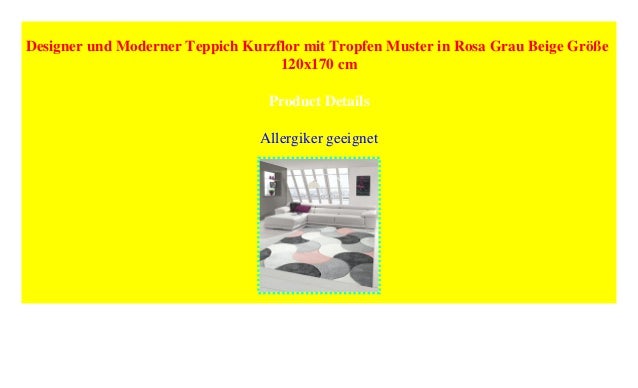 Designer Und Moderner Teppich Kurzflor Mit Tropfen Muster In Rosa Gr