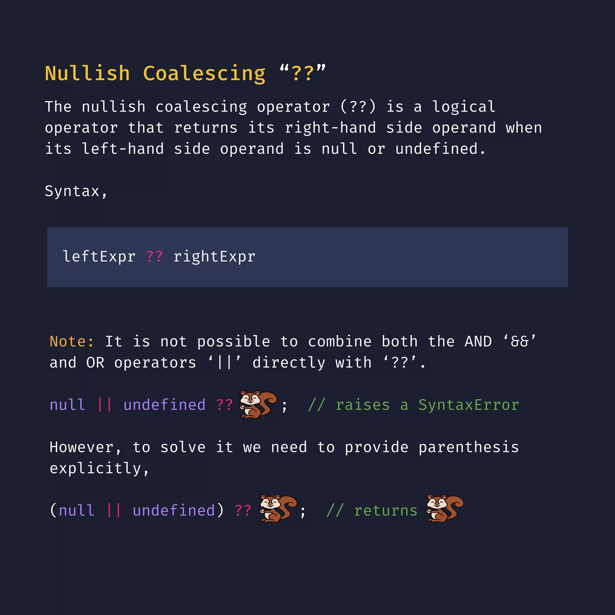 Nullish coalescing in JavaScript | PDF