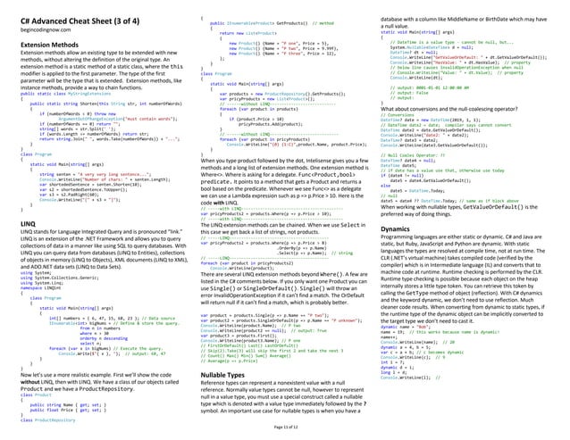 434090527-C-Cheat-Sheet. pdf C# program | PPT