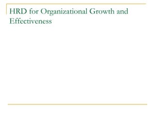 HRD for Organizational Growth and
Effectiveness
 