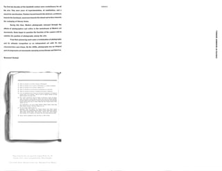 The first two decades of the twentiethcentury were revolutionary for all CREDITS
the arts. They were years of experimentation, of redefinition, and a
search fornew direction.Painters turnedtowards theabstract, architects
towards thefunctional，musicians towardsthe atonaland writers towards
the reshaping of literary forms.
During this time, Modern photography emerged through the
efforts of photographers and critics in the mainstream of Modern art
movements. Some began to question the function of the camera and to
redefine the position of photography among the arts.
From their pioneeringwork came a revitalizationof photography
and its ultimate recognition as an independent art with its own
characteristics and virtues. By the 1920s，photography was an integral
part of progressive artmovements sweepingacross Europe andAmerica.
Beaumont Newhall
Pages from the fine arts quarterly Camera Work, No. 44,
October 1913, edited and published by Alfred Stieglitz.
(iift of J.I).Hatch, Museum of Fine Arts, Museum of New Mexico.
11VHM3NINONnvus
sa
u
l
l
v
u
n
o
 
