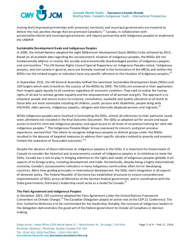 Briefing Note on Indigenous Youth in Canada