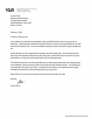 Y&R Reference Letter