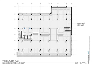1
A B C D E F G H
2
3
4
6
7
8
5
E.1
project
peckvonhartel
pvh
drawing
date
revision
Level6,8-10HobartPlaceCanberraACT2601AustraliaT+61262474211F+61262474210Ecanberra@pvh.com.auABN59453647626
2
06/07/2016
04
TYPICAL FLOOR PLAN
4349
BLOCK 54, SECTION 8, PHILLIP
CARPARK
(258 total)
 