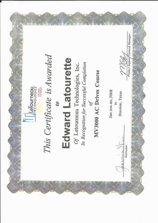 Alstom MV3000 AC Drive certificate
