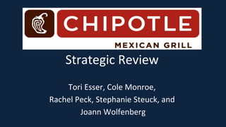 Tori Esser, Cole Monroe,
Rachel Peck, Stephanie Steuck, and
Joann Wolfenberg
Strategic Review
 