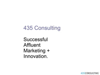   435 Consulting   Successful   Affluent Marketing + Innovation. 
