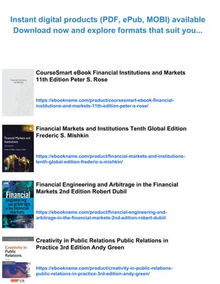 Financial Markets and Institutions 5th Edition Peter Howells | PDF