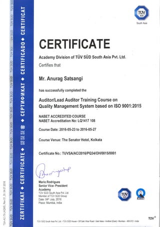 ISO9001 2015 LA_Anurag