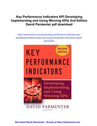 Key Performance Indicators KPI Developing Implementing and Using ...