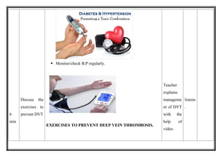 Comprehensive Lesson Plan on Prevention of Deep Vein Thrombosis for ...