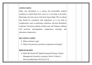 Comprehensive Lesson Plan on Prevention of Deep Vein Thrombosis for ...