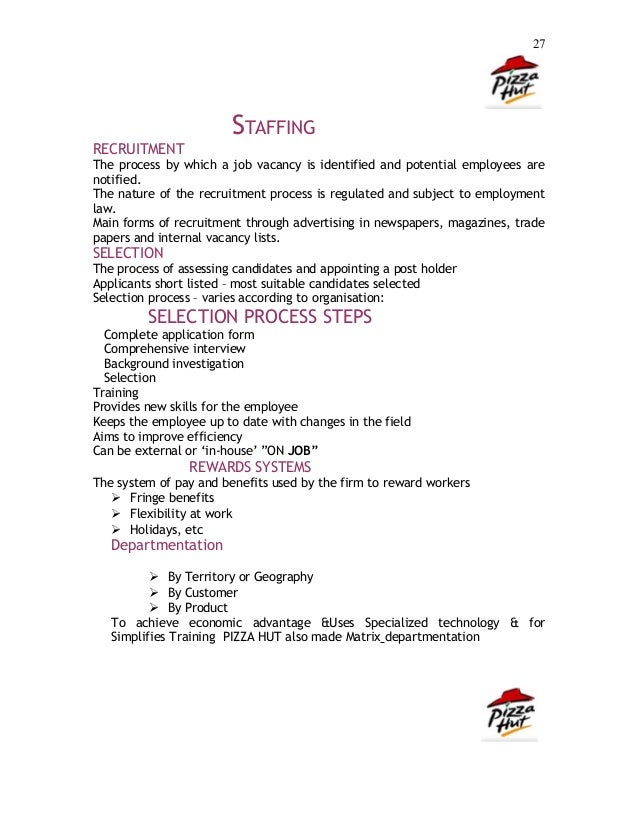 pizza job description