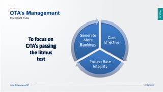PAGE19
Andy KhenHotel E-Commerce101
Cost
Effective
Protect Rate
Integrity
Generate
More
Bookings
OTA’s Management
The 80/20 Rule
 