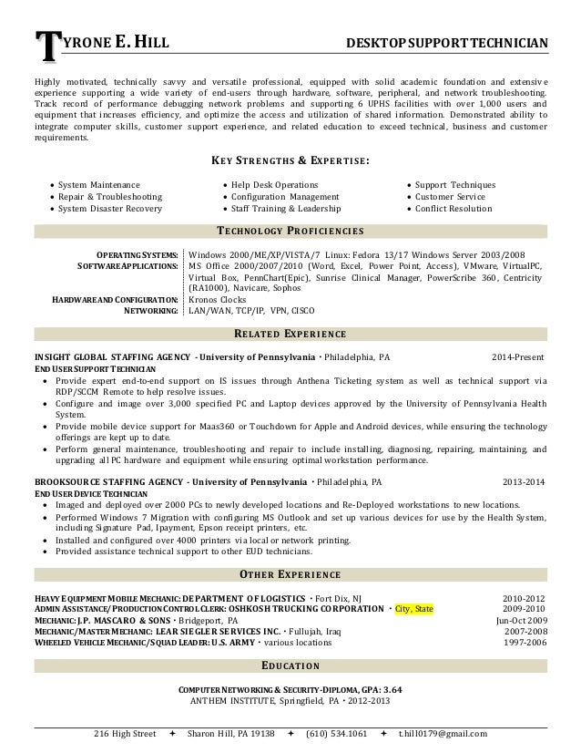 Tyrone E Hill Revised Resume