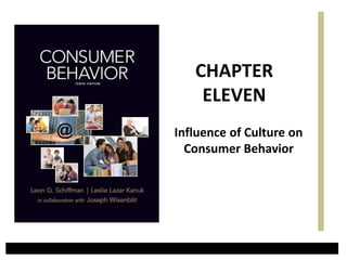 Influence of Culture on
Consumer Behavior
CHAPTER
ELEVEN
 
