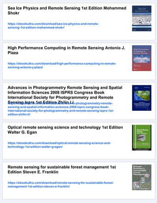 Laser Remote Sensing 1st Edition Takashi Fujii | PDF