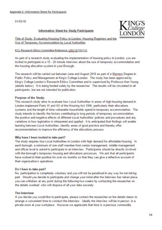 54
Appendix C: Information Sheet for Participants
 