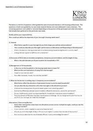 58
Appendix E: List of Interview Questions
 