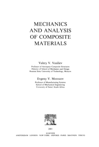 Mechanics And Analysis Of Composite Materials 1st Ed Vv Vasiliev | PDF
