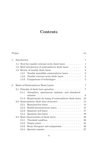 Tunable External Cavity Diode Lasers Cunyun Ye | PDF