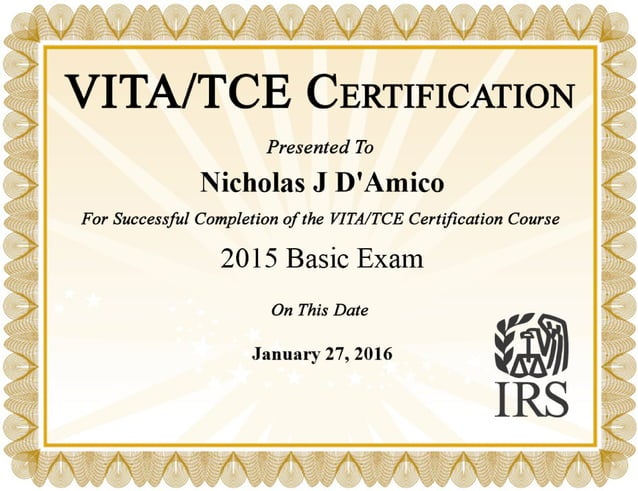 Vita Basic Exam Certificate Pdf