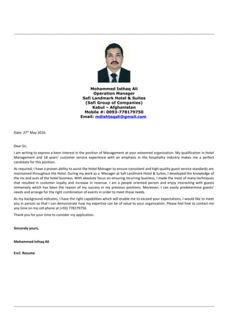 Cover Letter & CV | PDF