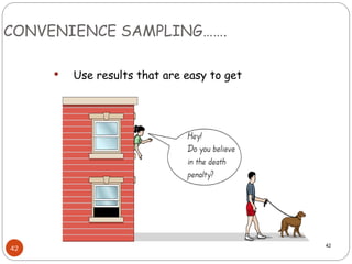 42
CONVENIENCE SAMPLING…….
 Use results that are easy to get
42
 