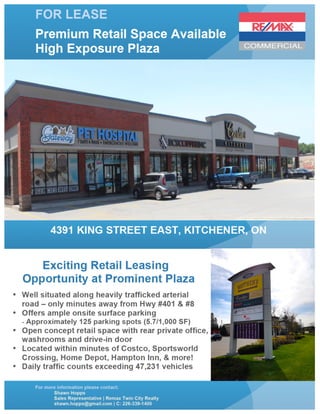 Premium Retail Space | 4391 King Street East, Kitchener