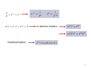 65
Fractional Indices
 