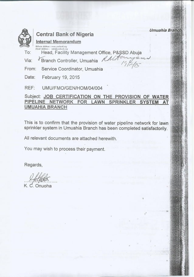 JOB CERTIFICATION OF WATER PIPELINE NETWORK FOR LAWN SPRINKLER PDF