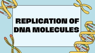 REPLICATION OF
DNA MOLECULES
 