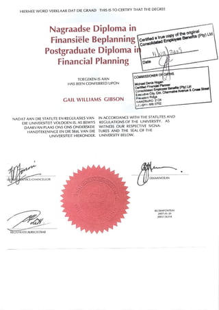 Postgrad diploma in financial planning