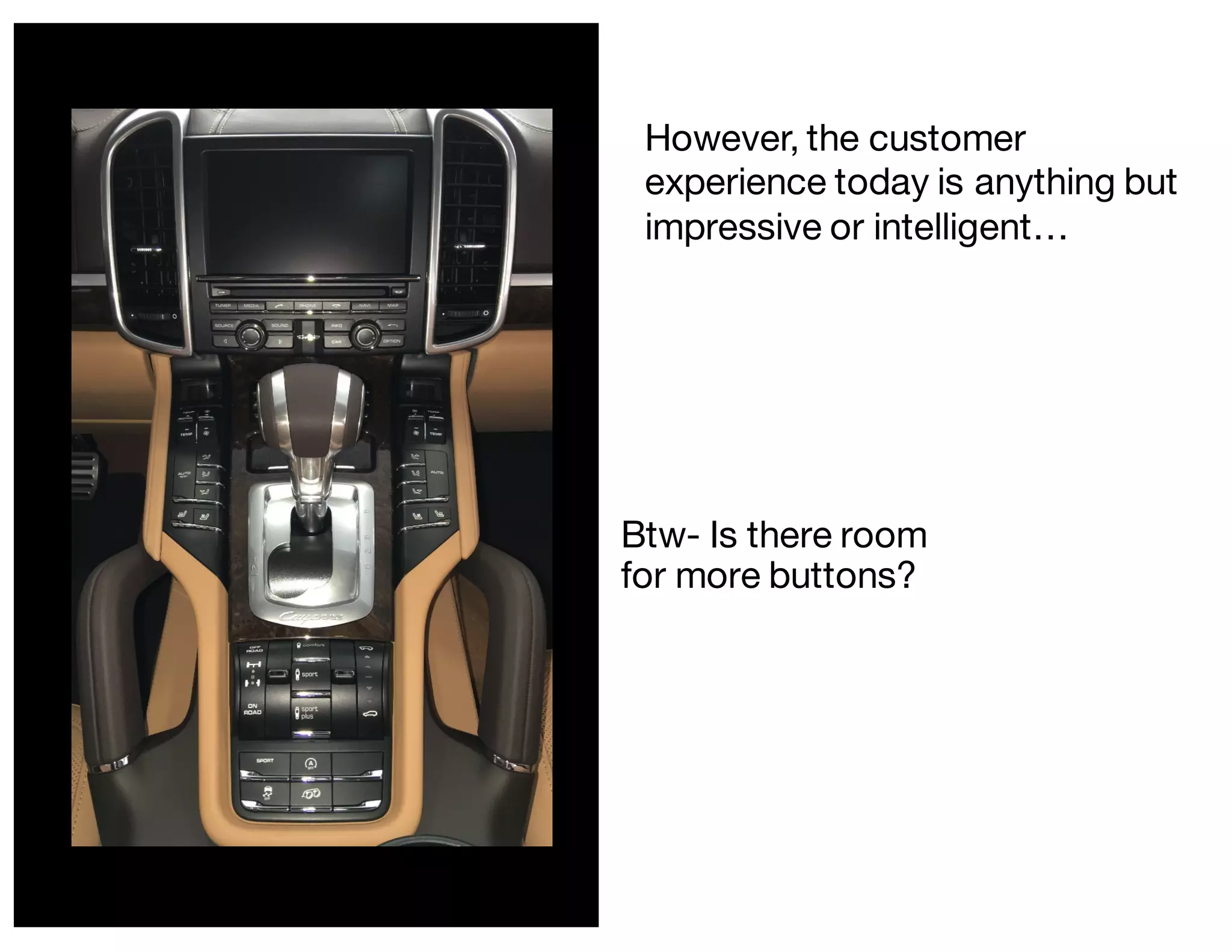 IBM Watson IoT AutoLAB
Btw- Is there room
for more buttons?
However, the customer
experience today is anything but
impressive or intelligent…
 