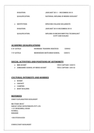Zim Cv.pdf mzi finalL cv | PDF