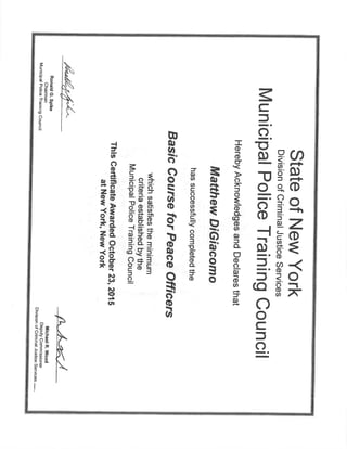 Peace Officer Certificate