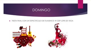 DOMINGO
 FIESTA FINAL CON UN ESPECTÁCULO DE FLAMENCO  CEIP LOPE DE VEGA
 