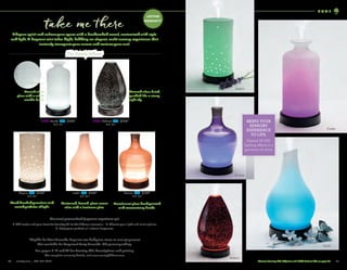 H O M E
Evoke
Instill
Aspire
Evolve
Reflect
BRING YOUR
SENSORY
EXPERIENCE
TO LIFE.
Explore 16 LED
lighting effects in a
spectrum of colors.
24	 scentsy.com | 877-855-0617
LIFETIME
WARRANTY†
	 Discover Scentsy Kids Diffusers and 100% Natural Oils on page 47.25
Instill L $130*
8.5 tall
Evolve L $130*
8.5 tall
Frosted white
glass with a subtle
crackle finish.
Mirrored silver finish,
speckled like a starry
night sky.
Hand-brushed porcelain with
varied pinholes of light.
Contoured, frosted glass comes
alive with a luminous glow.
Translucent glass hand-painted
with mesmerizing bands.
Our most personalized fragrance experience yet.
1. Add water and your favorite Scentsy Oil to the diffuser reservoir. 2. Choose your light and mist options.
3. Enjoy your perfect, all-natural fragrance.
*Eligible for Host Rewards. Requires two half-price items to save 50 percent.
Not available for Perpetual Party Rewards. U.S. patent pending.
See pages 8-11 and 47 for Scentsy Oils descriptions and pricing.
†For complete warranty details, visit www.scentsydiffuser.com.
Lift your spirit and enliven your space with a handcrafted vessel, customized with style
and light. A fragrant mist takes flight, fulfilling an elegant, multi-sensory experience that
instantly transports your senses and restores your soul.
The Scentsy Diffuser
Aspire L $130*
8.5 tall
NEW! Evoke L $130*
8.5 tall
NEW! Reflect L $130*
8.5 tall
take me there
 