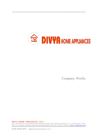COMPANY PROFILE DIVYA HOME APPLIANCES | DOCX