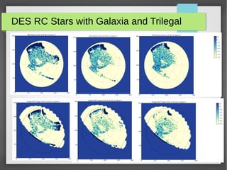 DES RC Stars with Galaxia and Trilegal
 