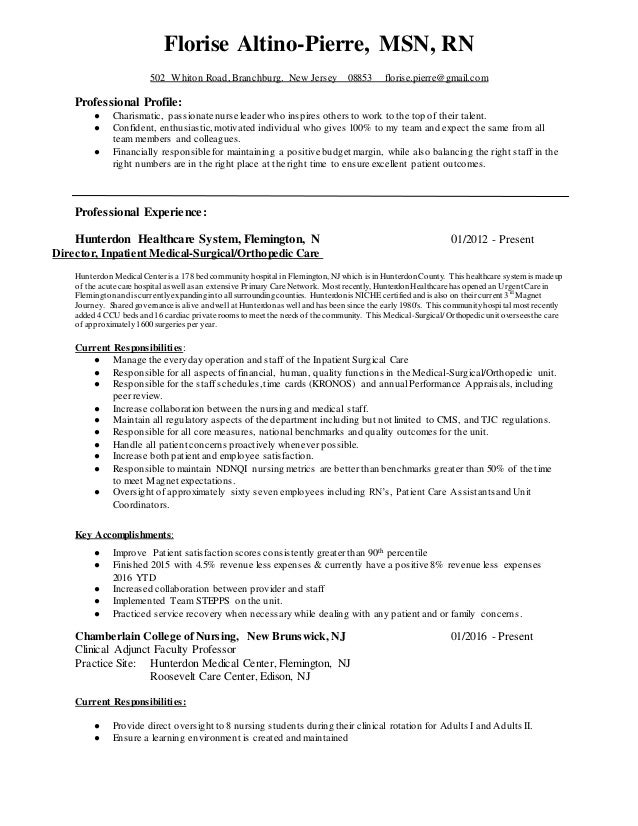 nursing resumes for experienced nurses