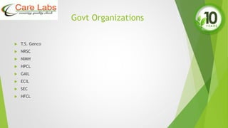 Govt Organizations
 T.S. Genco
 NRSC
 NIMH
 HPCL
 GAIL
 ECIL
 SEC
 HFCL
 