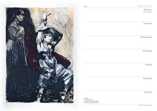 Notes
Week 10 March 2010
Monday 1
Tuesday 2
Wednesday 3
Thursday 4
Friday 5
Saturday 6
Sunday 7
The Art Fund Diary 2010
Paula Rego
The Guardians, 2001–2
Cartwright Hall Art Gallery, Bradford
© The Artist c/o Marlborough Fine Art
St David (Wales)
 